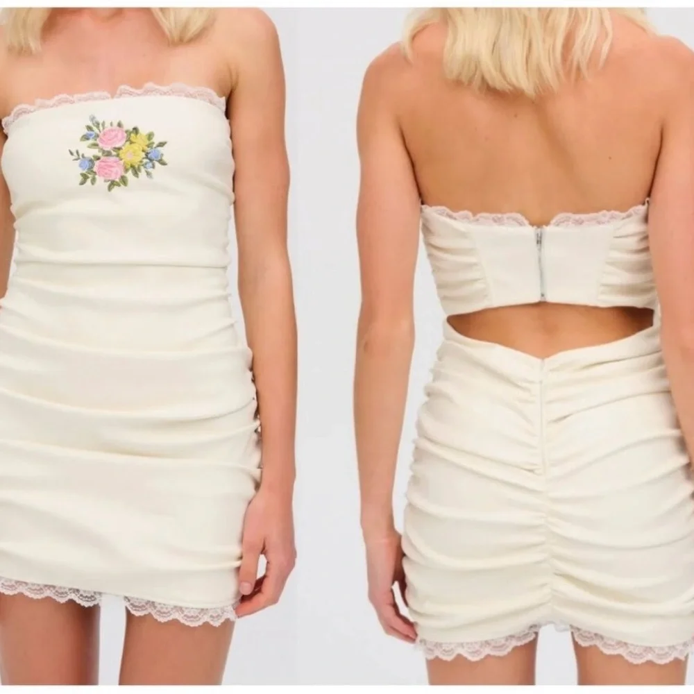 NWOT For Love and Lemons Maude Embroidered Dress Coachella Festival minidress - Picture 2 of 5